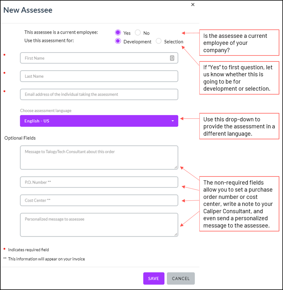 CALIPER How to Order Your First Assessment Talogy Support